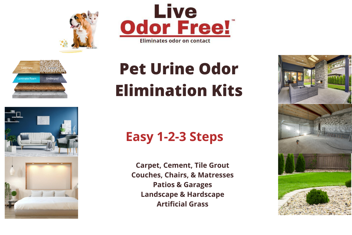 Pet Urine Odor Solution Kits for Carpet, Cement, Patios, Garages, Basements, Yards and Artificial Grass